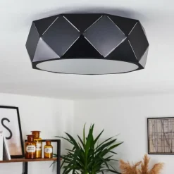 hofstein Plafonnier Shouver Noir, Blanc, 3 lumières