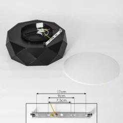 hofstein Plafonnier Shouver Noir, Blanc, 3 lumières