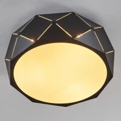 hofstein Plafonnier Shouver Noir, Blanc, 3 lumières