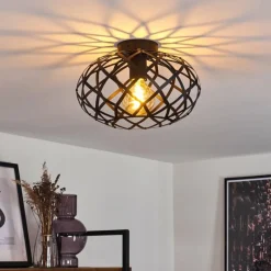 Lampes Vintages & Rétros-hofstein Plafonnier Shupá Noir, 1 lumière