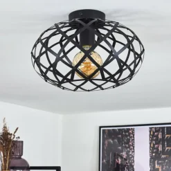 Lampes Vintages & Rétros-hofstein Plafonnier Shupá Noir, 1 lumière