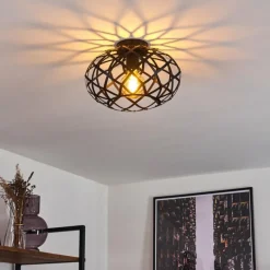 Lampes Vintages & Rétros-hofstein Plafonnier Shupá Noir, 1 lumière