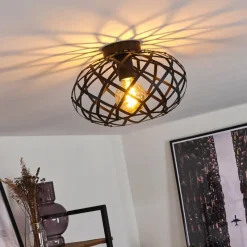 Lampes Vintages & Rétros-hofstein Plafonnier Shupá Noir, 1 lumière