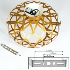 Lampes Dorées-hofstein Plafonnier Shupá Or, Laiton, 1 lumière