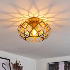 Lampes Dorées-hofstein Plafonnier Shupá Or, Laiton, 1 lumière