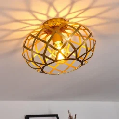 Lampes Dorées-hofstein Plafonnier Shupá Or, Laiton, 1 lumière