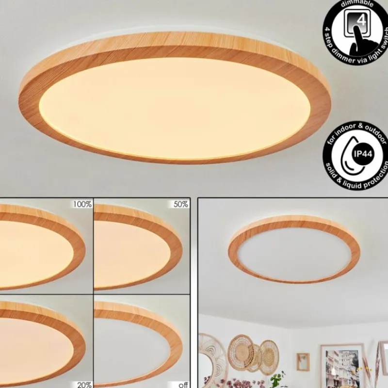 Luminaires Scandinaves-hofstein Plafonnier Siguna LED Couleur bois, 1 lumière