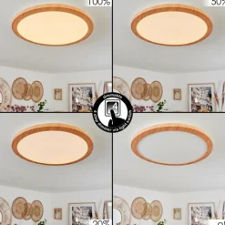 Luminaires Scandinaves-hofstein Plafonnier Siguna LED Couleur bois, 1 lumière