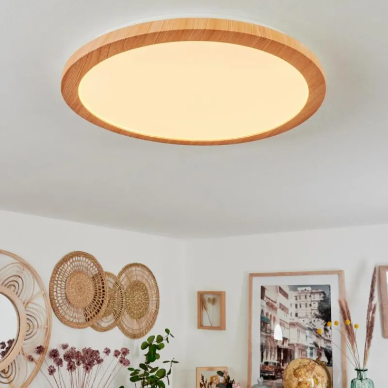 Luminaires Scandinaves-hofstein Plafonnier Siguna LED Couleur bois, 1 lumière