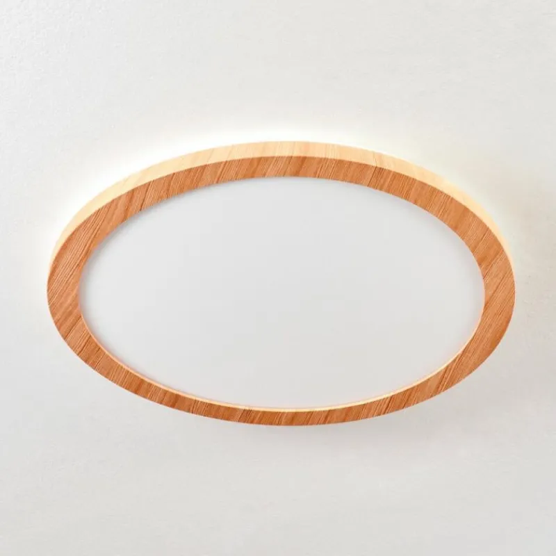 Luminaires Scandinaves-hofstein Plafonnier Siguna LED Couleur bois, 1 lumière