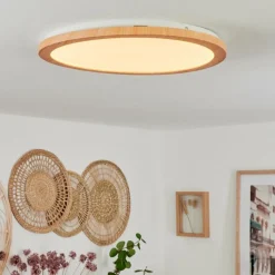 Luminaires Scandinaves-hofstein Plafonnier Siguna LED Couleur bois, 1 lumière