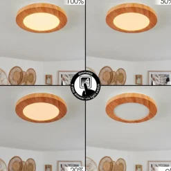 Luminaires Scandinaves-hofstein Plafonnier Siguna LED Couleur bois, 1 lumière