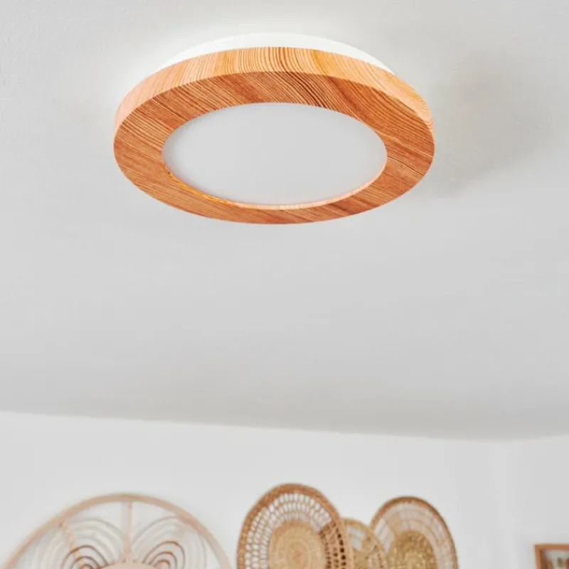 Luminaires Scandinaves-hofstein Plafonnier Siguna LED Couleur bois, 1 lumière