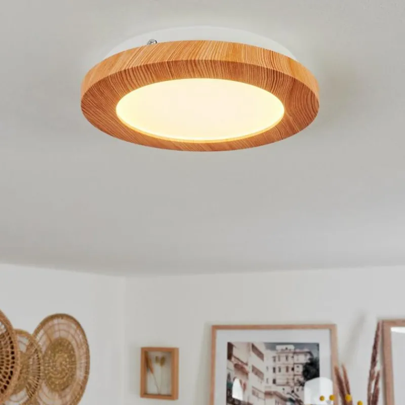Luminaires Scandinaves-hofstein Plafonnier Siguna LED Couleur bois, 1 lumière
