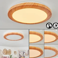 Luminaires Scandinaves-hofstein Plafonnier Siguna LED Couleur bois, 1 lumière