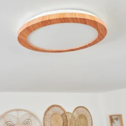 Luminaires Scandinaves-hofstein Plafonnier Siguna LED Couleur bois, 1 lumière