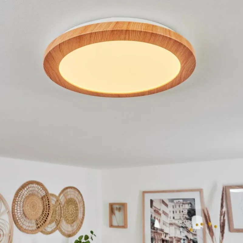 Luminaires Scandinaves-hofstein Plafonnier Siguna LED Couleur bois, 1 lumière