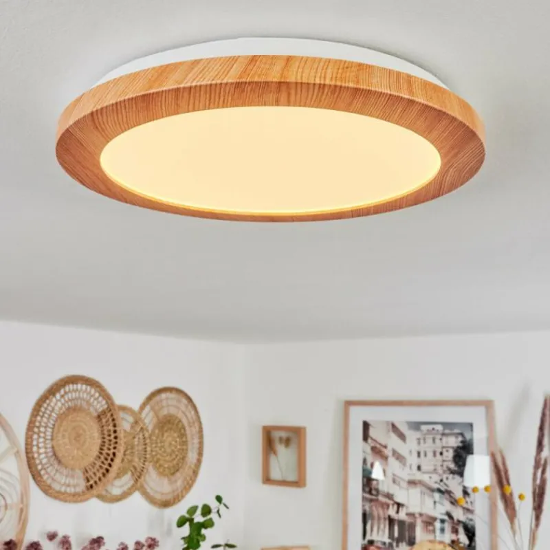 Luminaires Scandinaves-hofstein Plafonnier Siguna LED Couleur bois, 1 lumière