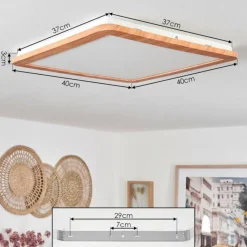 Lampes En Bois-hofstein Plafonnier Siguna LED Couleur bois, 1 lumière