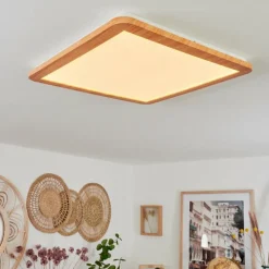 Lampes En Bois-hofstein Plafonnier Siguna LED Couleur bois, 1 lumière