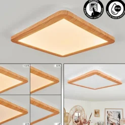 Lampes En Bois-hofstein Plafonnier Siguna LED Couleur bois, 1 lumière