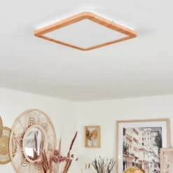 Lampes En Bois-hofstein Plafonnier Siguna LED Couleur bois, 1 lumière