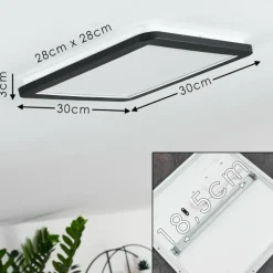 hofstein Plafonnier Siguna LED Noir, Blanc, 1 lumière