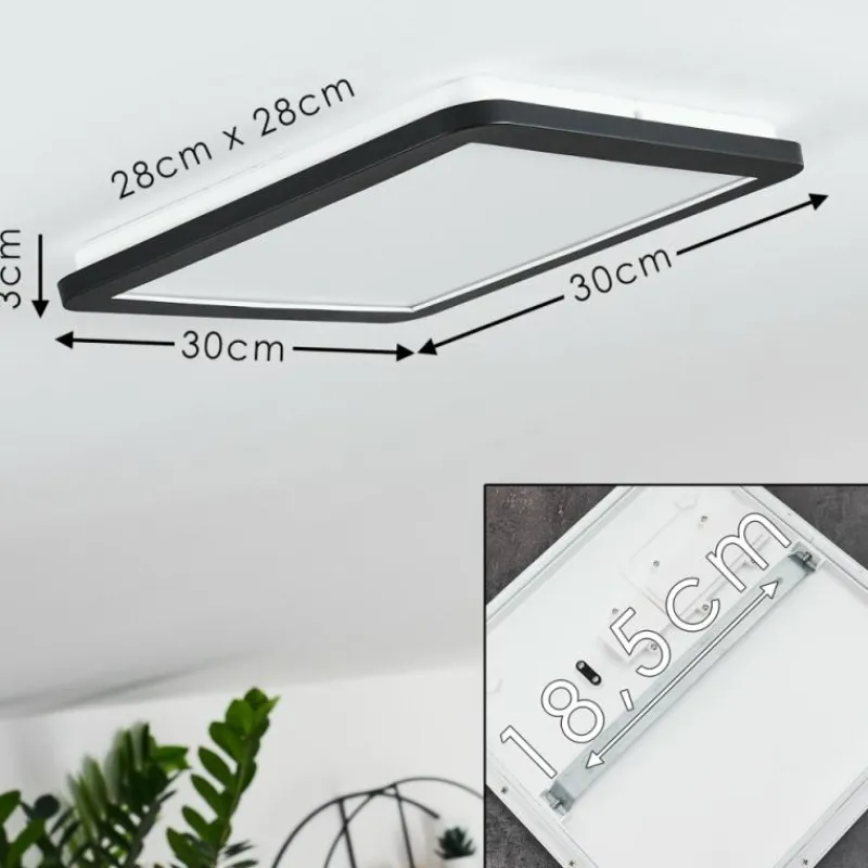 hofstein Plafonnier Siguna LED Noir, Blanc, 1 lumière
