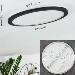 hofstein Plafonnier Siguna LED Noir, Blanc, 1 lumière