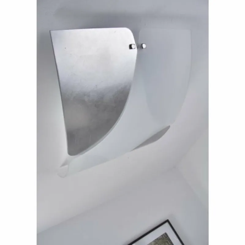 Sil Lux Plafonnier Baltimora Acier inoxydable, Blanc, 2 lumières