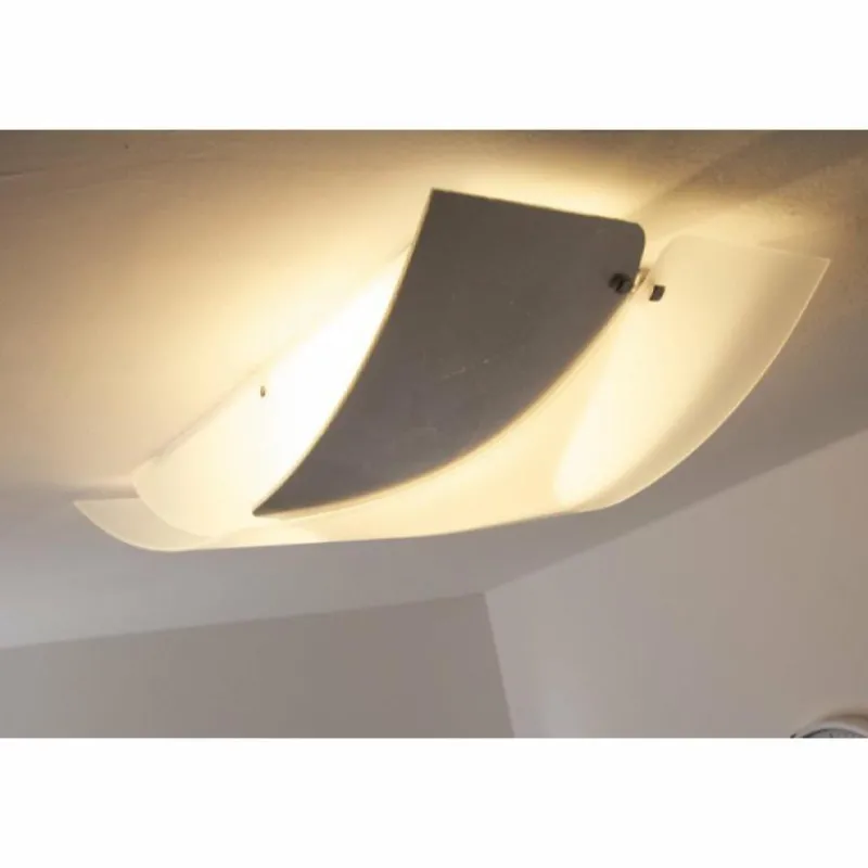 Sil Lux Plafonnier Baltimora Acier inoxydable, Blanc, 2 lumières