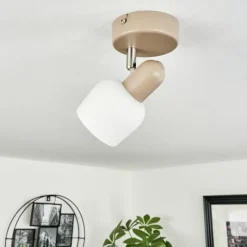 hofstein Plafonnier Sivol Nickel mat, Sable, 1 lumière