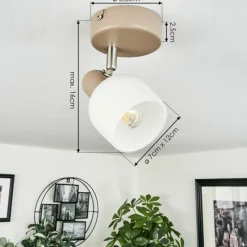 hofstein Plafonnier Sivol Nickel mat, Sable, 1 lumière