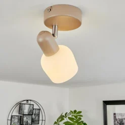 hofstein Plafonnier Sivol Nickel mat, Sable, 1 lumière