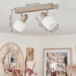 hofstein Plafonnier Sivol Nickel mat, Sable, 2 lumières