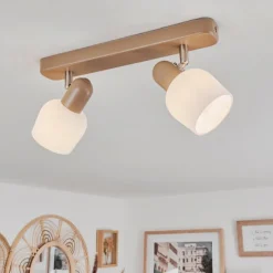 hofstein Plafonnier Sivol Nickel mat, Sable, 2 lumières