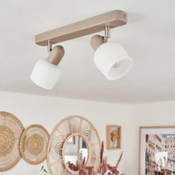 hofstein Plafonnier Sivol Nickel mat, Sable, 2 lumières