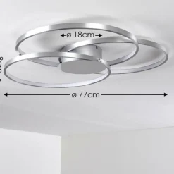 hofstein Plafonnier Skanes LED Nickel mat, 1 lumière* Éclairage Led