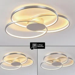 hofstein Plafonnier Skanes LED Nickel mat, 1 lumière* Éclairage Led