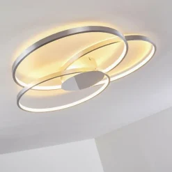 hofstein Plafonnier Skanes LED Nickel mat, 1 lumière* Éclairage Led