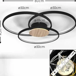 hofstein Plafonnier Skanes LED Noir, 1 lumière