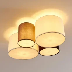 Lampes En Tissu-hofstein Plafonnier Skelbaek Blanc, 4 lumières