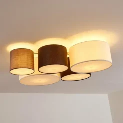 Lampes En Tissu-hofstein Plafonnier Skelbaek Blanc, 5 lumières