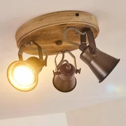 Lampes Industrielles-hofstein Plafonnier Skodsbol Bois clair, Noir, 3 lumières