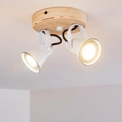 Lampes Vintages & Rétros-hofstein Plafonnier Skodsbol Bois clair, 2 lumières