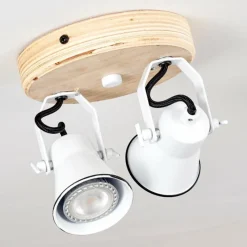 Lampes Vintages & Rétros-hofstein Plafonnier Skodsbol Bois clair, 2 lumières