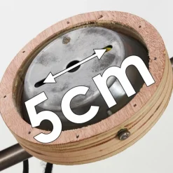 hofstein Plafonnier Skodsbol Gris, Brun clair, Acier brossé, 4 lumières