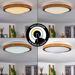 hofstein Plafonnier Sobredo LED Écru, Noir, Blanc, 1 lumière