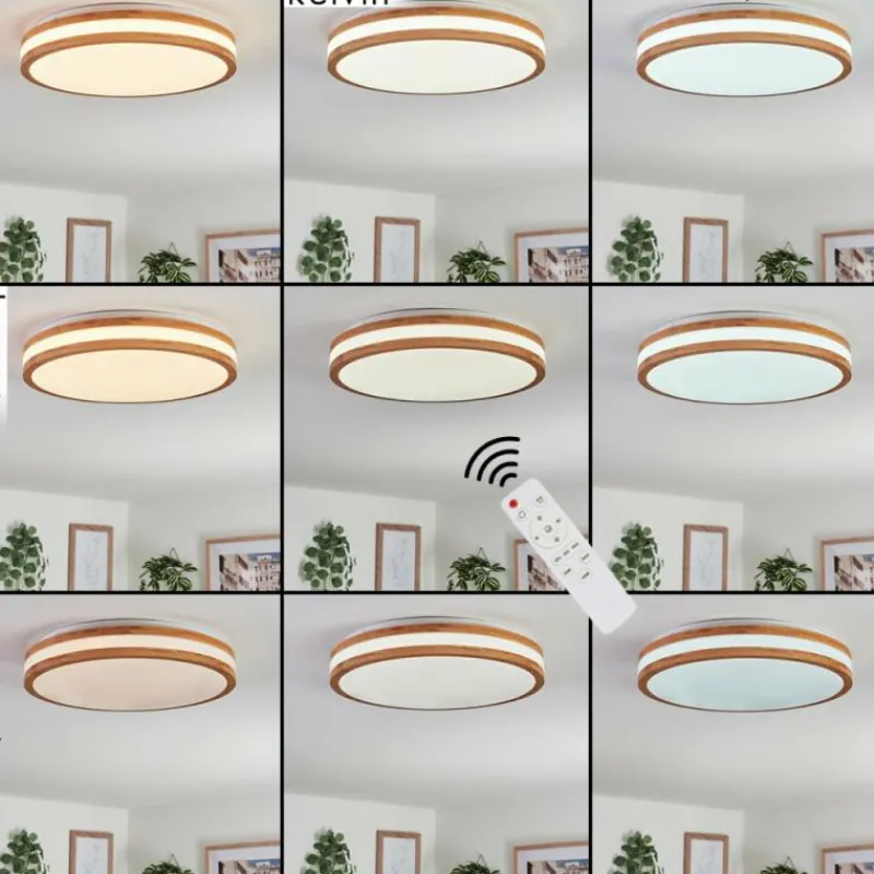 Luminaires Scandinaves-hofstein Plafonnier Sofo LED Blanc, 1 lumière, Télécommandes