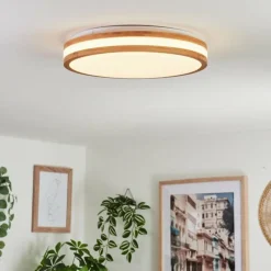 Luminaires Scandinaves-hofstein Plafonnier Sofo LED Blanc, 1 lumière, Télécommandes